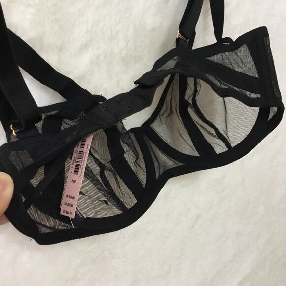Victoria Secret Black Unlined Mesh Balconette Bra - Picture 6 of 10
